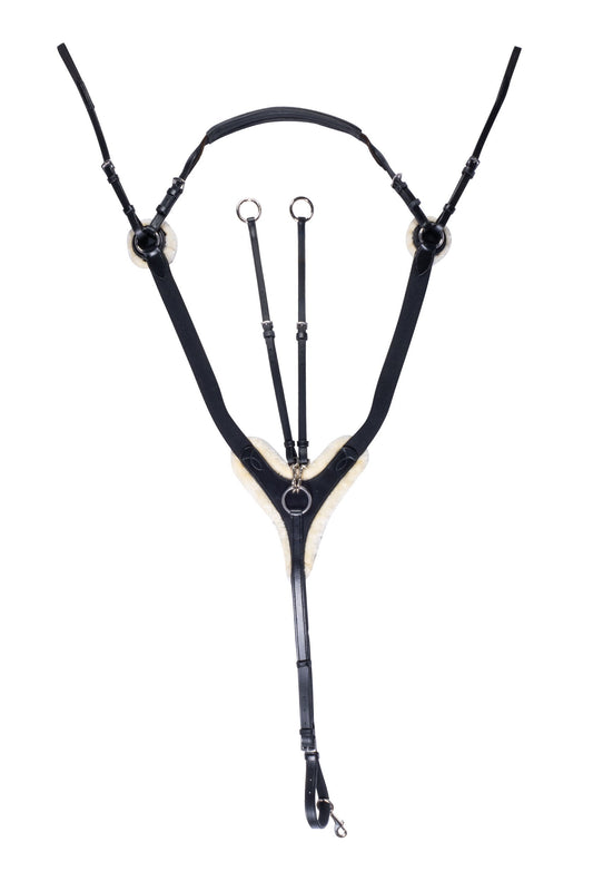 Pechopetral -Cambridge- con pelo artificial HKM para equitación