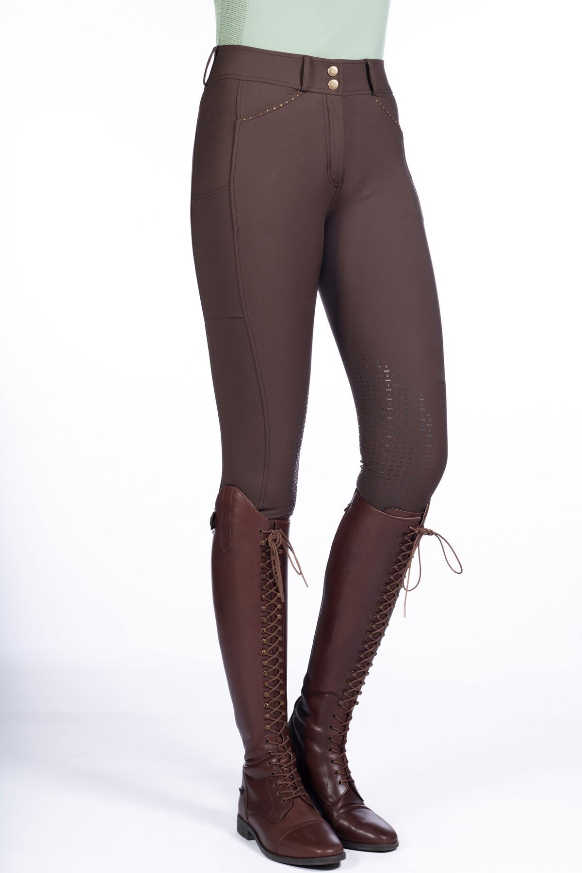 Pantalones Silicone Full Seat pantalón de equitación HKM Women's Silicone Knee Patch pantalón de equitación Helene para equitación - vista 3