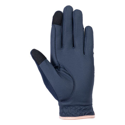 Riding gloves -Rosegold Glamour- Style HKM - deep blue