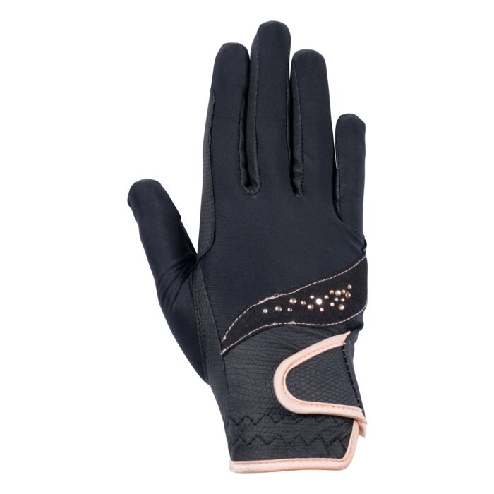 Riding gloves -Rosegold Glamour- Style HKM - black