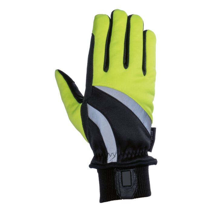 Guantes de montar -Reflective- HKM amarillo neón
