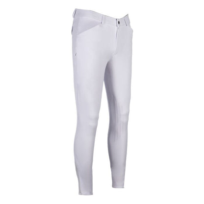 Pantalones de montar hombre -James- rodillera sil. HKM blanco
