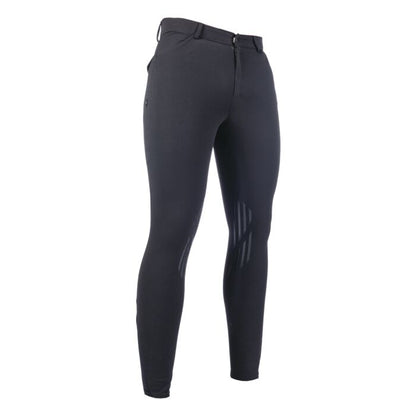 Pantalones de montar hombre -James- rodillera sil. HKM negro