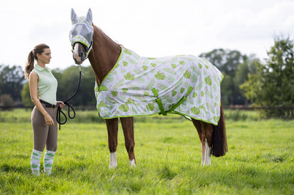 Manta para caballo HKM Fly Rug Flamingo detalle 3