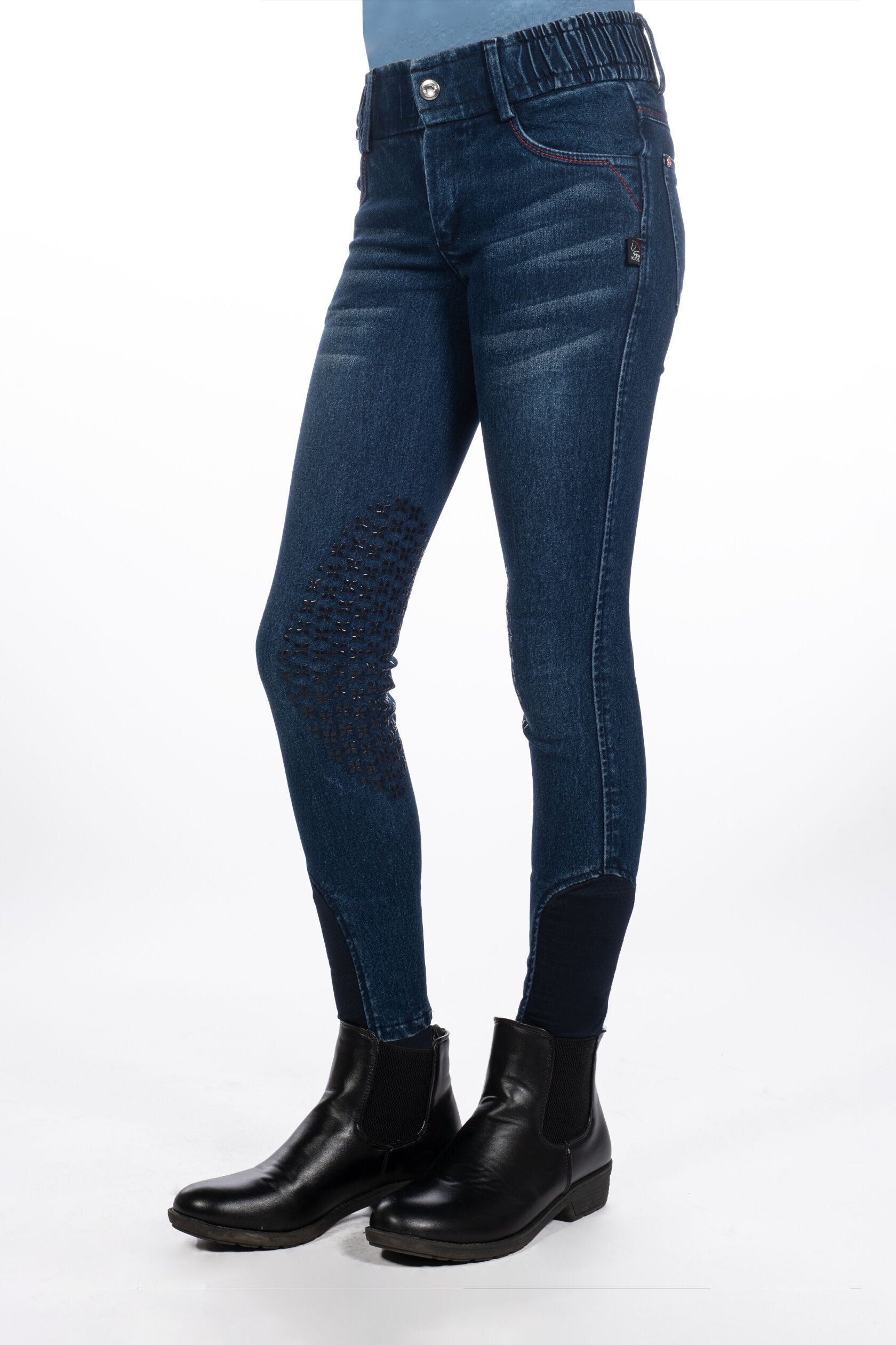 Pantalones de montar -Aymee Denim- rodil. silicona - Adulto HKM para equitación - vista 2