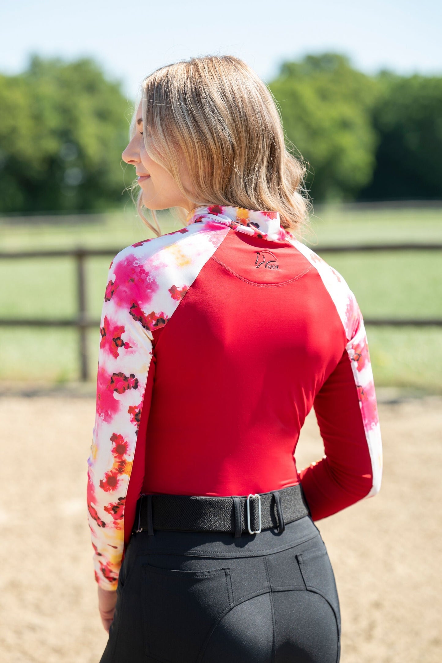 Camisetas HKM Function Shirt Essential Flowers para equitación - vista 9