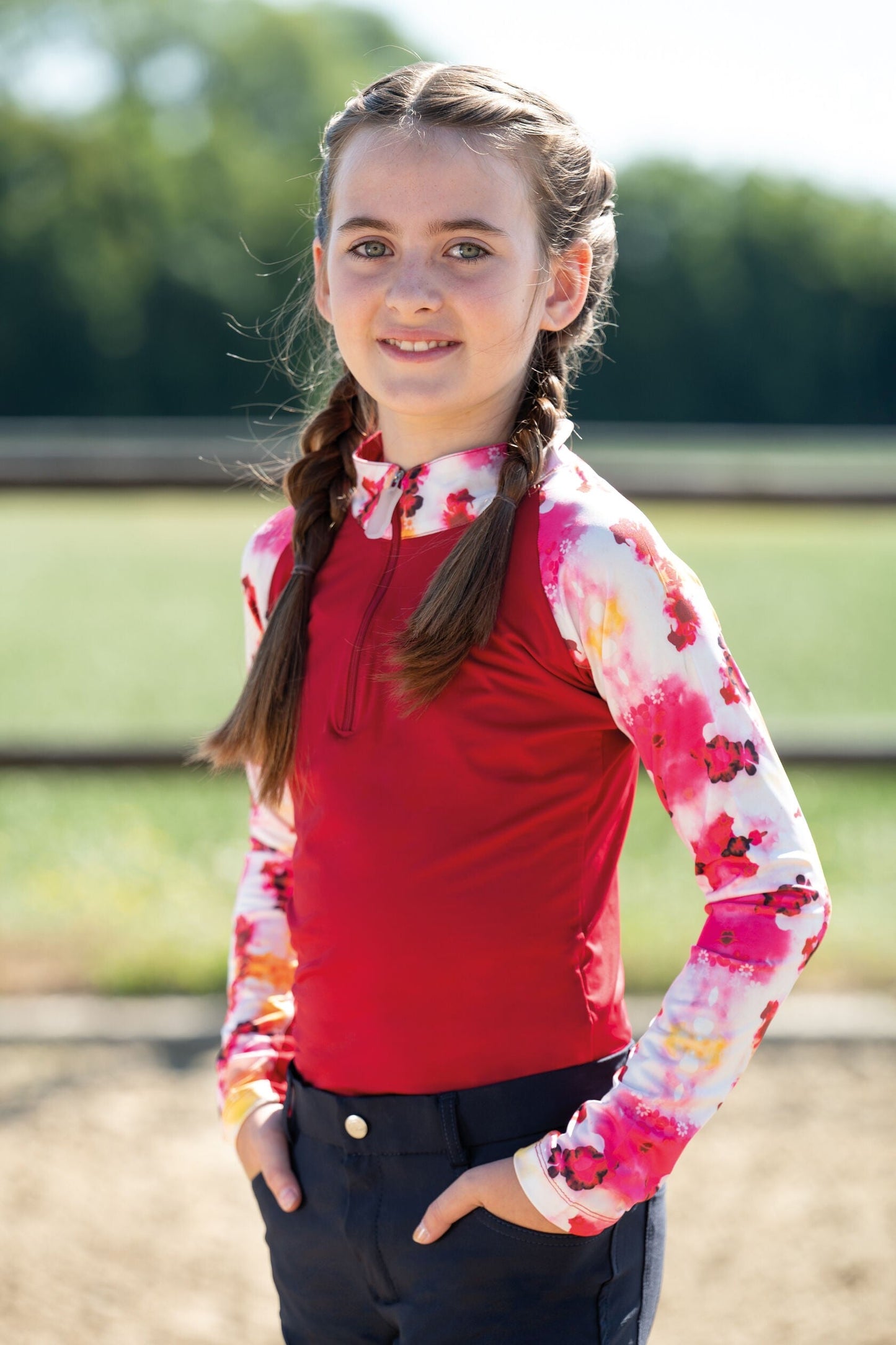 Camisetas HKM Function Shirt Essential Flowers para equitación - vista 10