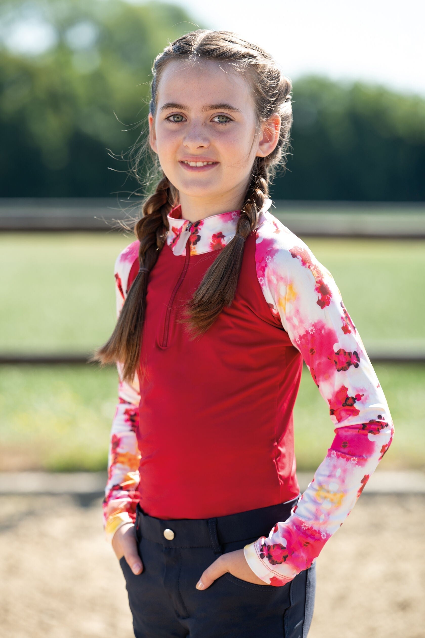 Camisetas HKM Function Shirt Essential Flowers para equitación - vista 10