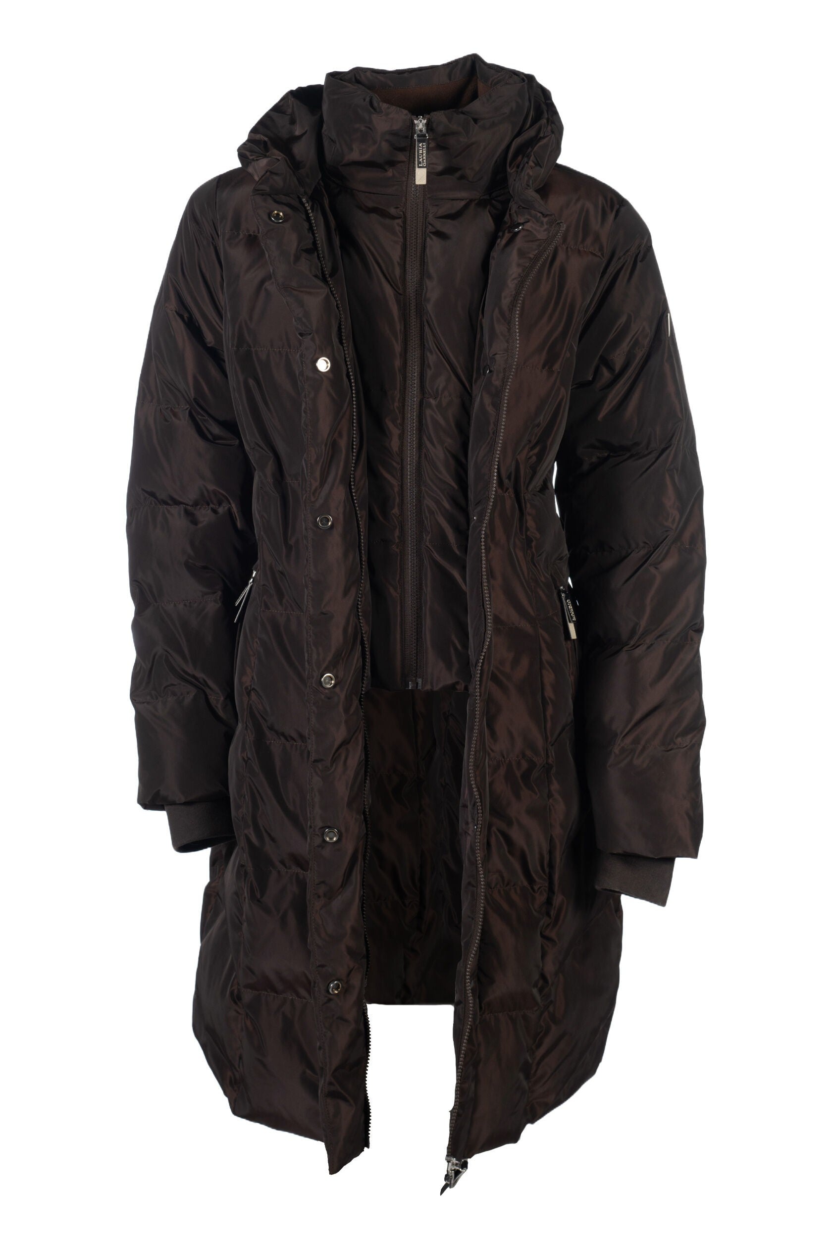 Winter Jackets Lauria Garrelli Quilted Coat Livigno - Dark Brown detalle 3