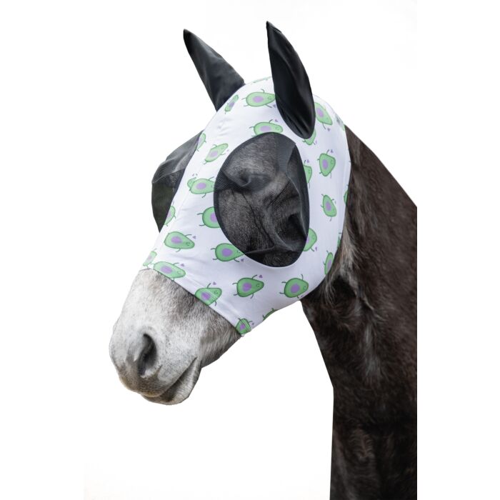 Máscara anti moscas -Avocado- HKM blanco/lila