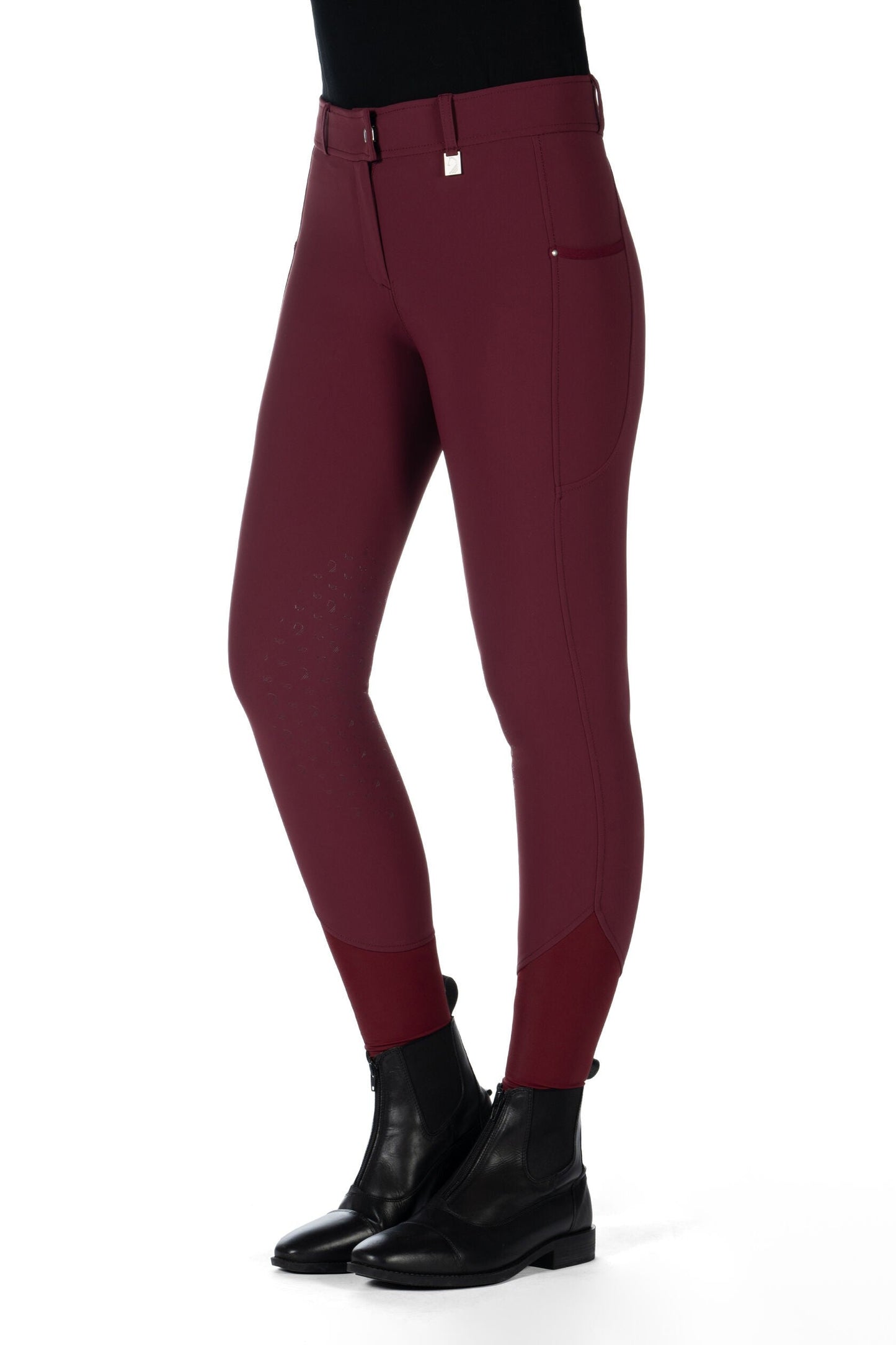 Silicone Knee Patch Breeches Lauria Garrelli Riding Breeches Livigno with detalle 3