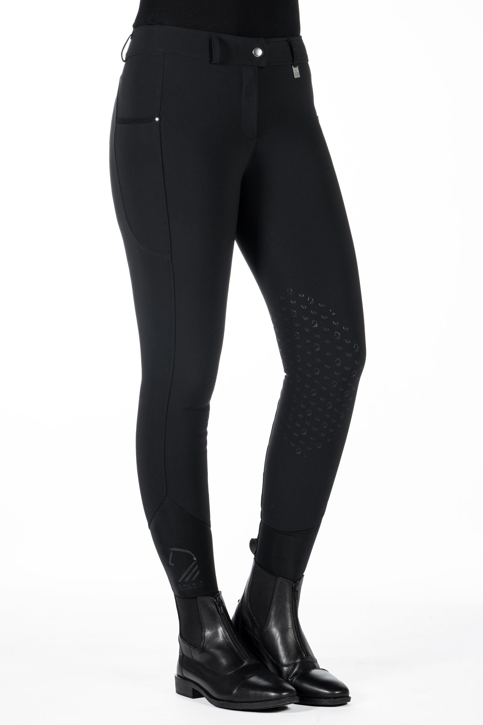 Silicone Knee Patch Breeches Lauria Garrelli Riding Breeches Livigno with detalle 9