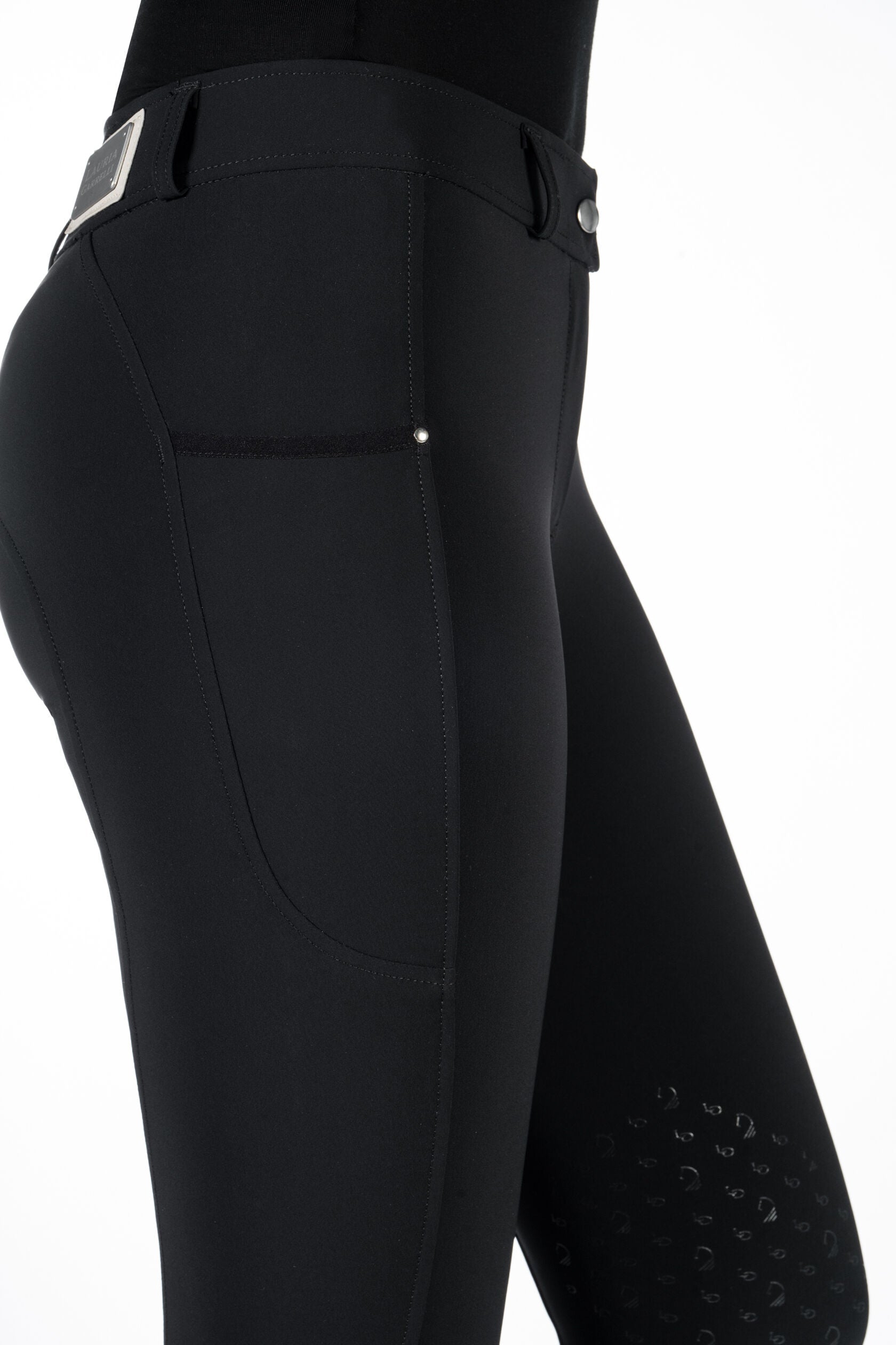 Silicone Knee Patch Breeches Lauria Garrelli Riding Breeches Livigno with detalle 7