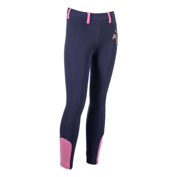 Leggings de montar -Pony Dream II- c. f. silicona HKM azul oscuro