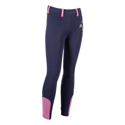 Leggings de montar -Pony Dream II- c. f. silicona HKM azul oscuro