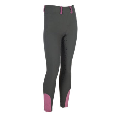 Leggings de montar -Pony Dream II- c. f. silicona HKM gris-verde