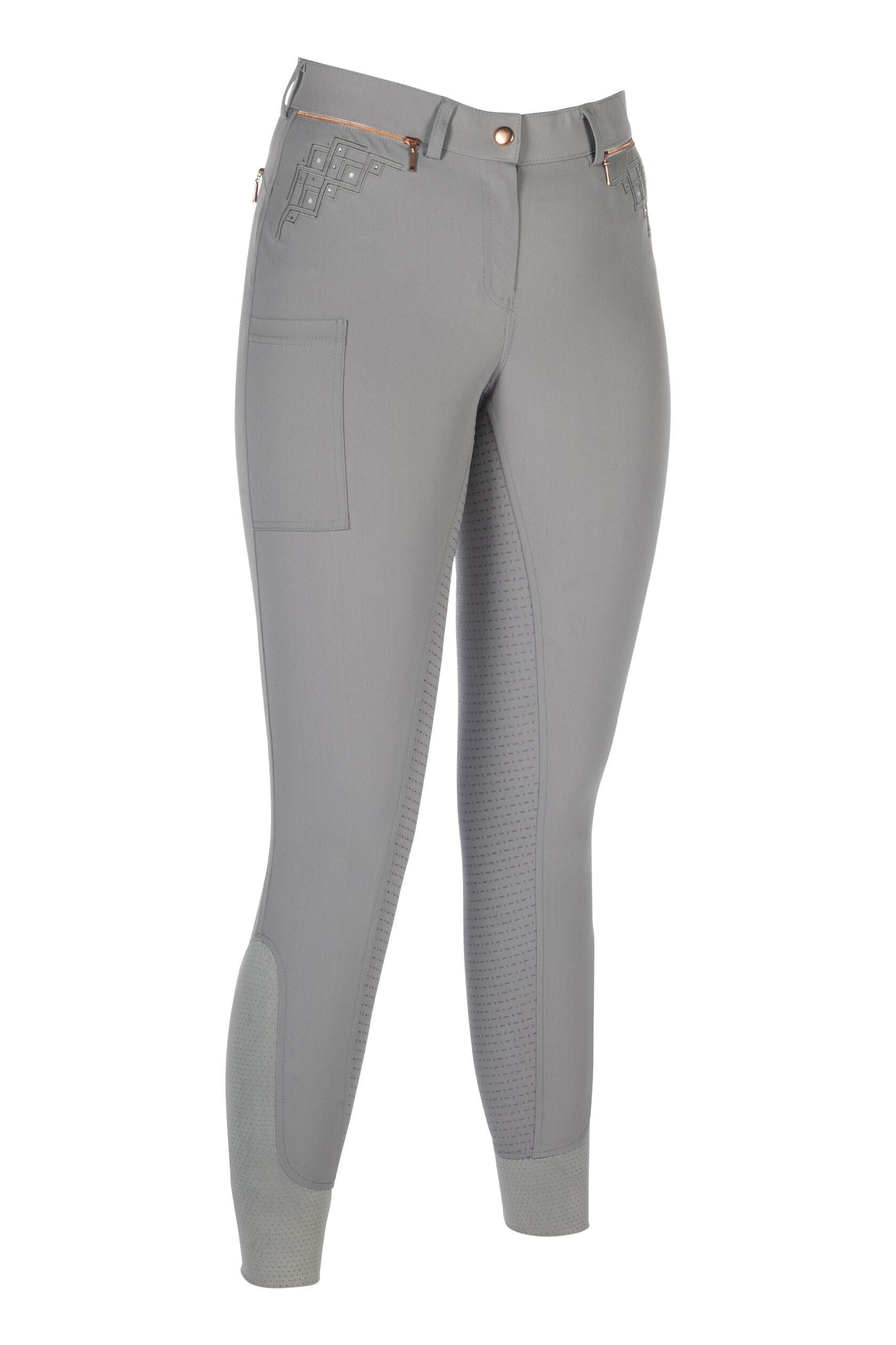 Silicone Full Seat Breeches HKM Riding Breeches Rosegold Sparkle Style Full vista principal