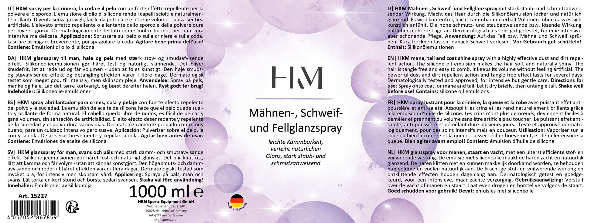 Spray abrillantador, 1000 ml - HKM