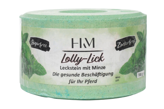 Accesorio ecuestre Piedra para lamer -Lolly Lick- Menta HKM para equitación