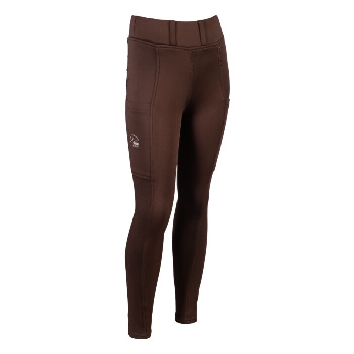 Leggings de montar -Lana II- Style c. full silico. HKM marrón oscuro