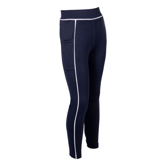 Leggings de montar -Maui- c. full silicona HKM azul oscuro