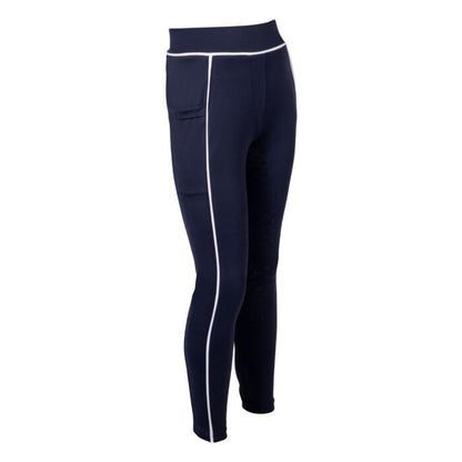 Leggings de montar -Maui- c. full silicona HKM azul oscuro