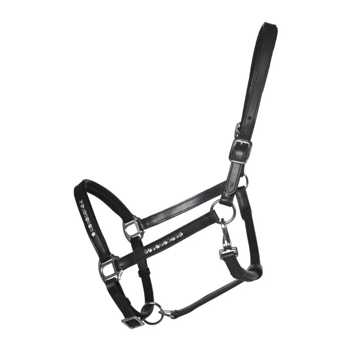 Leather cabezada de cuadras HKM Leather Head Collar Sparkle para equitación - vista 2