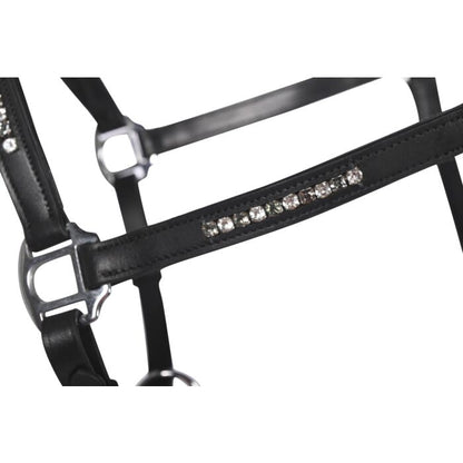 Leather cabezada de cuadras HKM Leather Head Collar Sparkle para equitación - vista 3