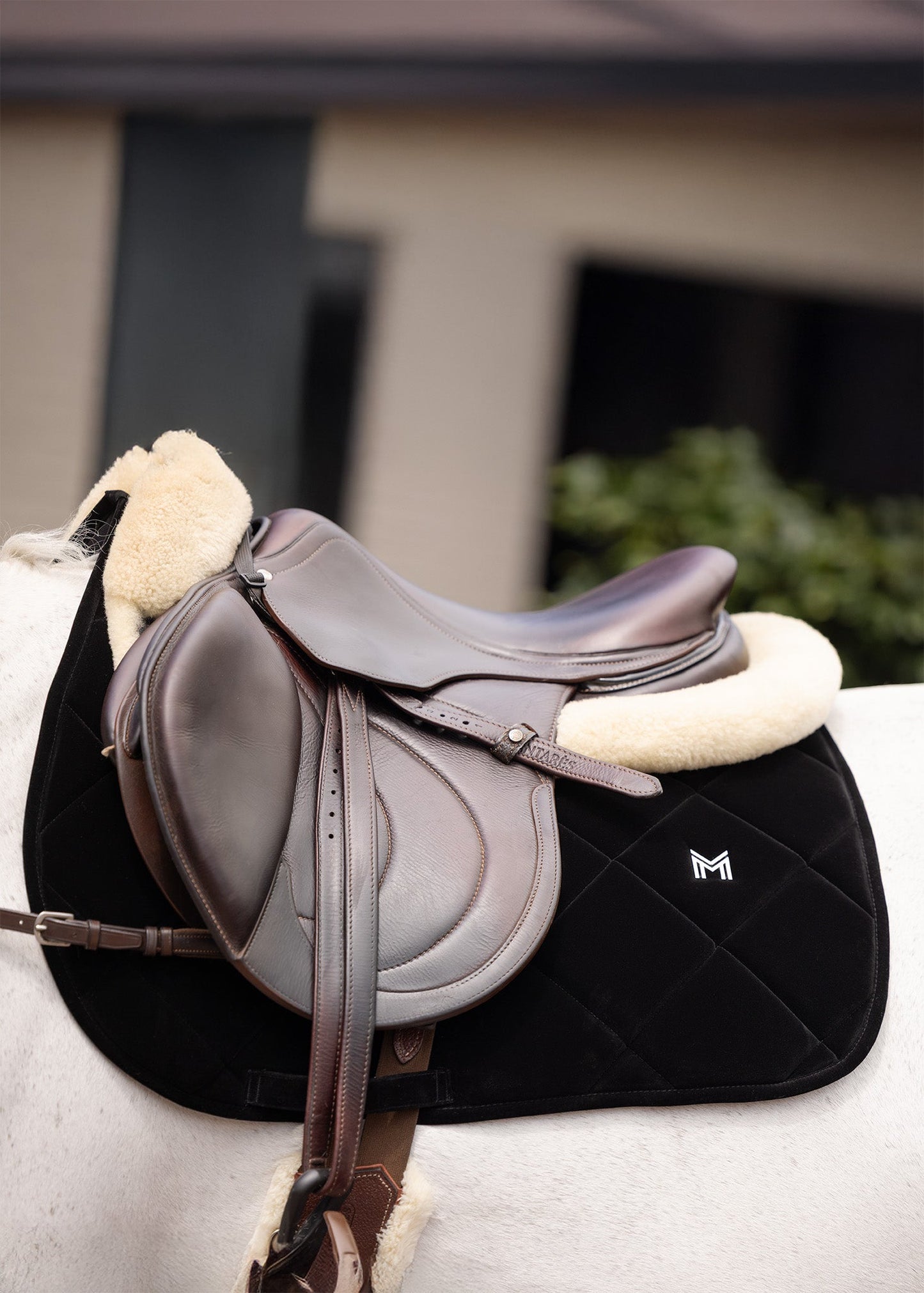 Producto ecuestre Maximilian Equestrian Velvet Jumping Saddle Pad (Black) detalle 2