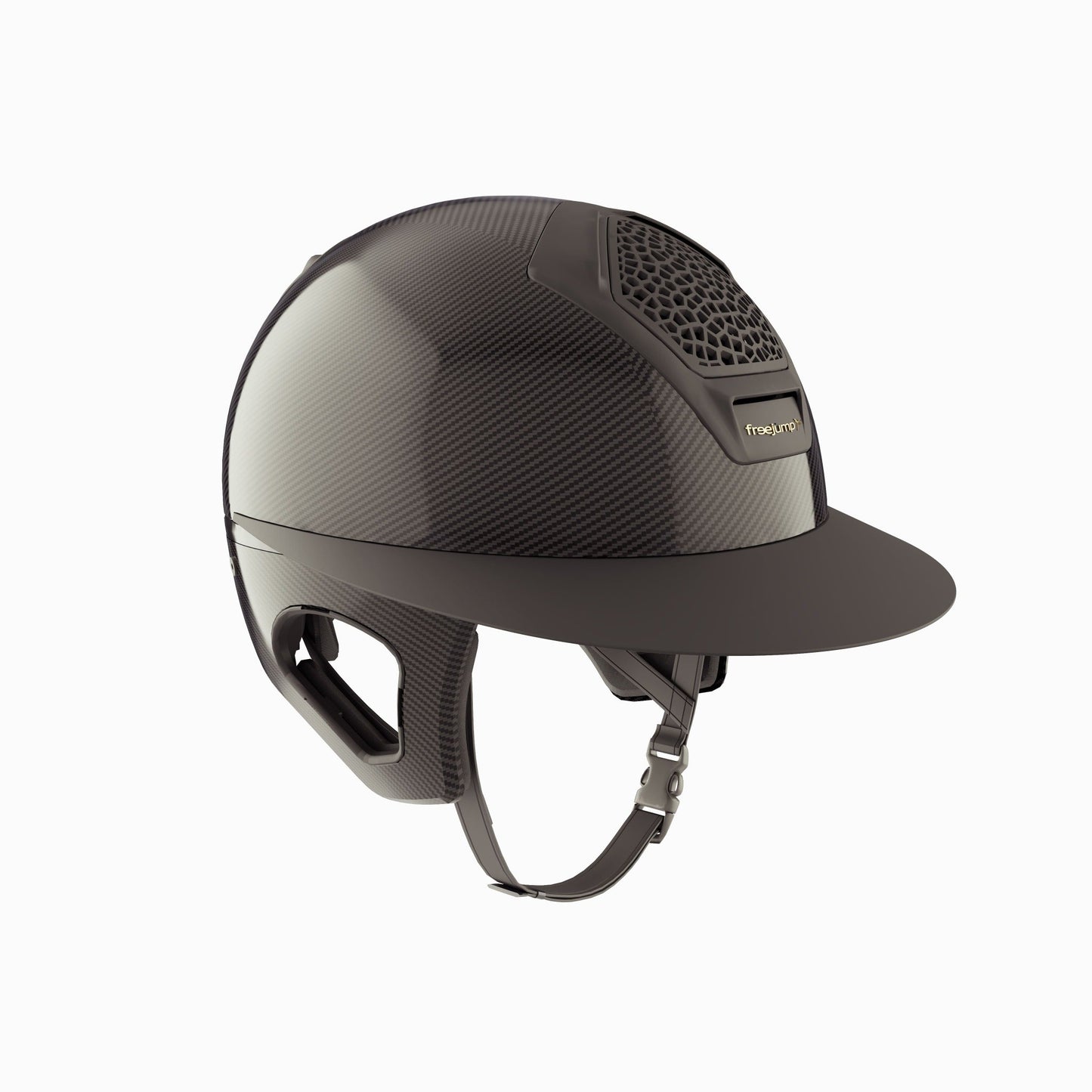 Cascos Helmets Freejump Riding Helmet Carbon Voronoi con Temple Protection Matt para equitación