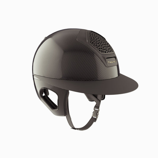 Cascos Helmets Freejump Riding Helmet Carbon Voronoi con Temple Protection Matt para equitación