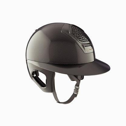 Cascos Helmets Freejump Riding Helmet Carbon Voronoi con Temple Protection Glossy para equitación