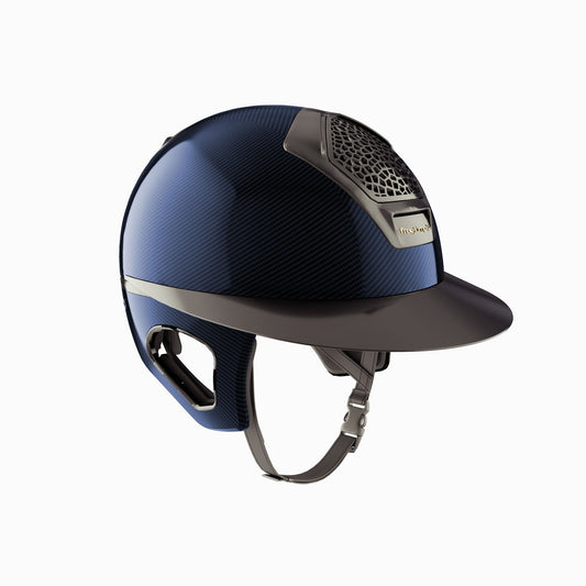 Cascos Helmets Freejump Riding Helmet Carbon Voronoi con Temple Protection Glossy para equitación