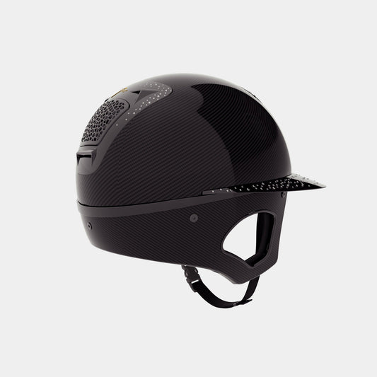 Cascos Helmets Freejump Riding Helmet Carbon Voronoi Precious Crystals con Temple para equitación - vista 2