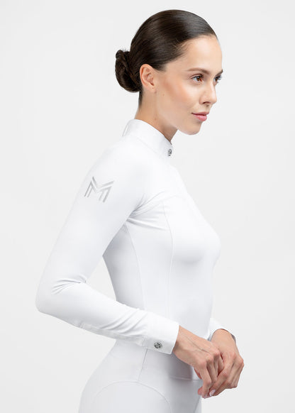Camiseta técnica Maximilian Equestrian Era Long Sleeve Show Shirt (White) detalle 3
