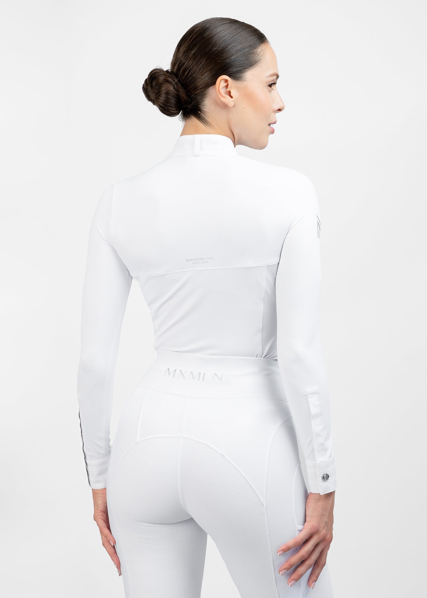 Camiseta técnica Maximilian Equestrian Era Long Sleeve Show Shirt (White) detalle 5
