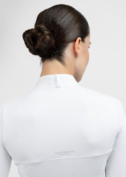 Camiseta técnica Maximilian Equestrian Era Long Sleeve Show Shirt (White) detalle 9