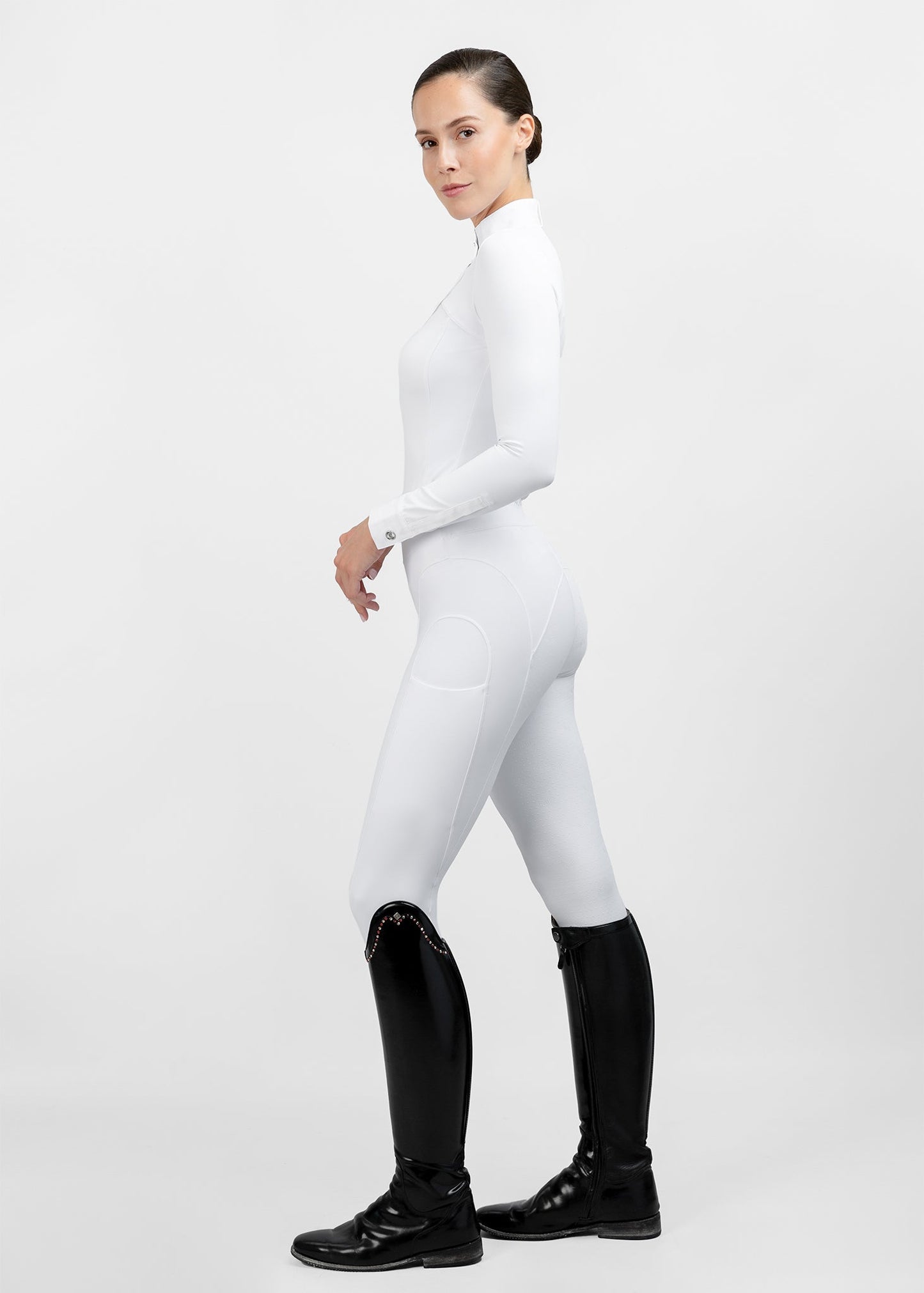 Camiseta técnica Maximilian Equestrian Era Long Sleeve Show Shirt (White) detalle 10