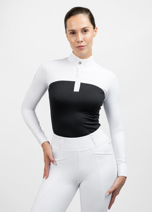 Camisetas Maximilian Equestrian Era manga larga Show Shirt (Black) para equitación