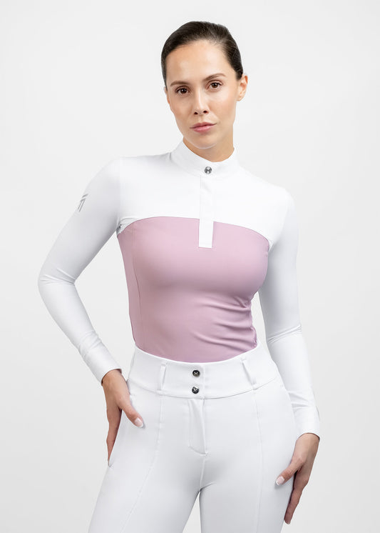 Camisetas Maximilian Equestrian Era manga larga Show Shirt (Mauve) para equitación