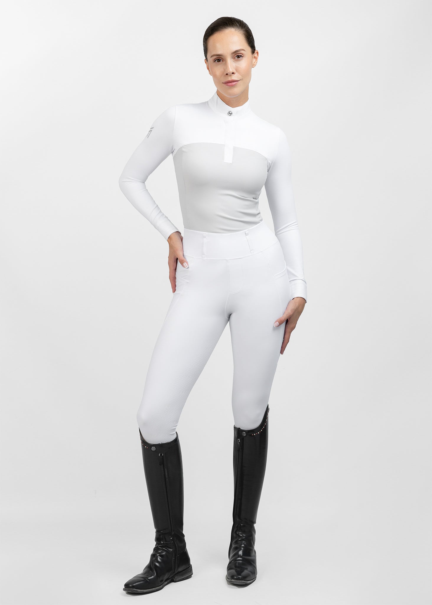 Camiseta técnica Maximilian Equestrian Era Long Sleeve Show Shirt (Glacier) detalle 9