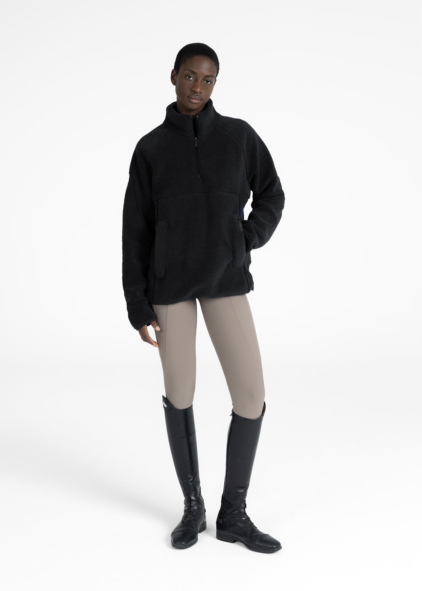 Camiseta técnica Maximilian Equestrian Women Clan Teddy Halfzip (Black) detalle 5