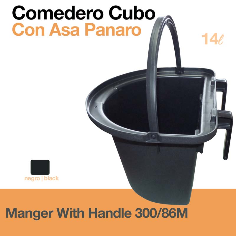 Comedero Cubo con Asa PANARO 300/86M – Negro