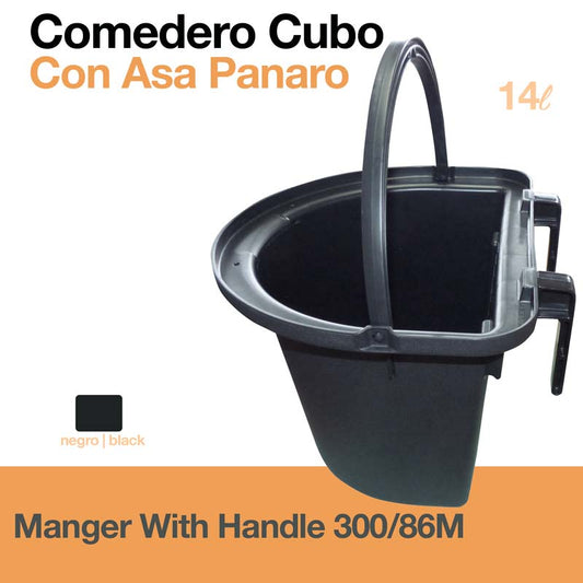 Comedero Cubo con Asa PANARO 300/86M – Negro