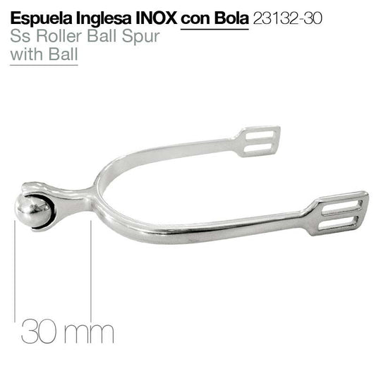 Espuela inglesa con bola Inox 30 mm ZALDI