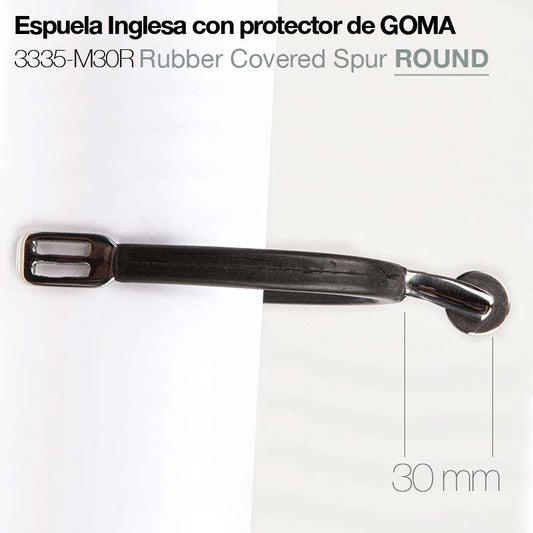 Espuela Inglesa con Protector de Goma y Ruleta Lisa – 30 mm