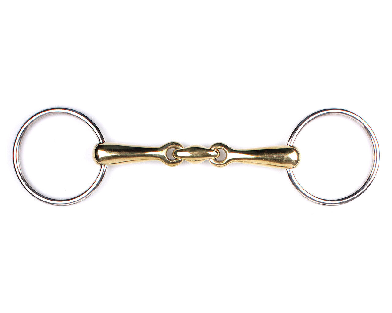 Cabezada inglesa Snaffle filete double jointed German Argentan QHP para equitación - vista 3