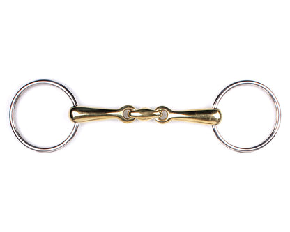 Cabezada inglesa Snaffle filete double jointed German Argentan QHP para equitación - vista 4