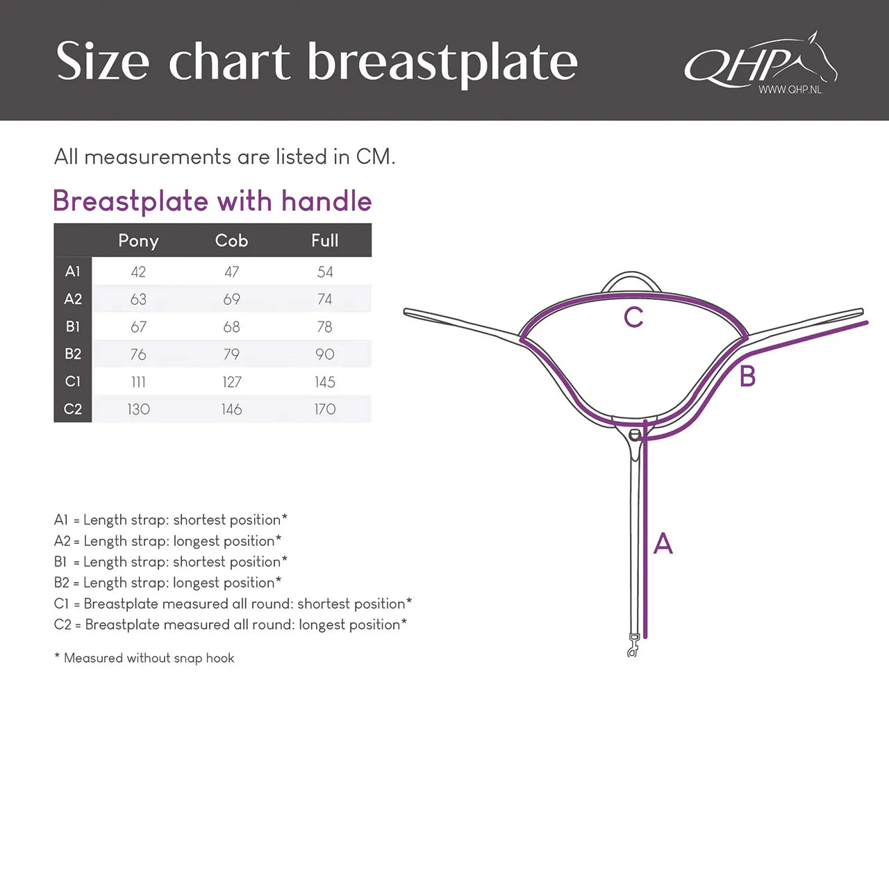 Pechopetral pechopetral con handle QHP para equitación - vista 4