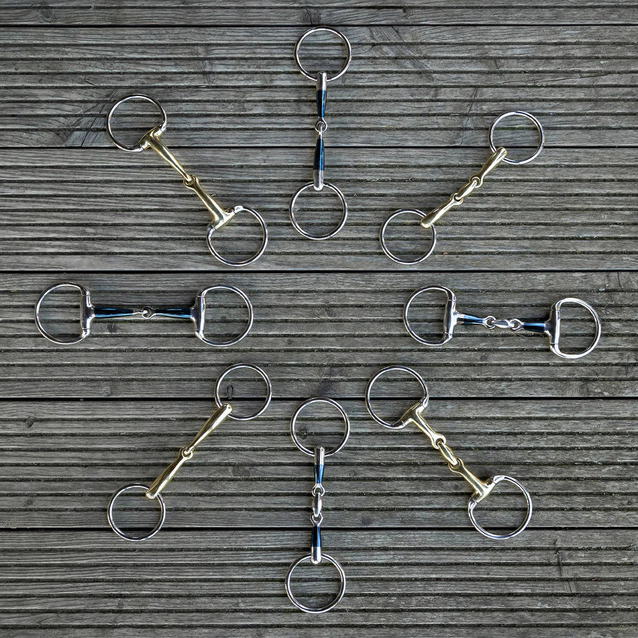 Embocaduras Loose anilla filete Anatomical double jointed QHP para equitación - vista 6